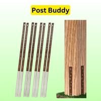 Post buddy to straighten wood post