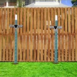 Use T-posts & T-post wood adapters to support wood fence