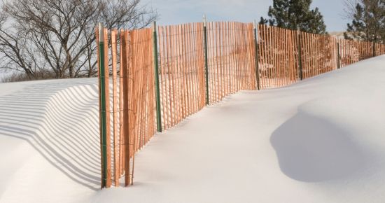 Attach snow fence to T-posts