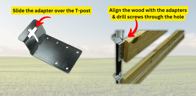 Complete guide to use T-post adapters to attach wood fence to T-post